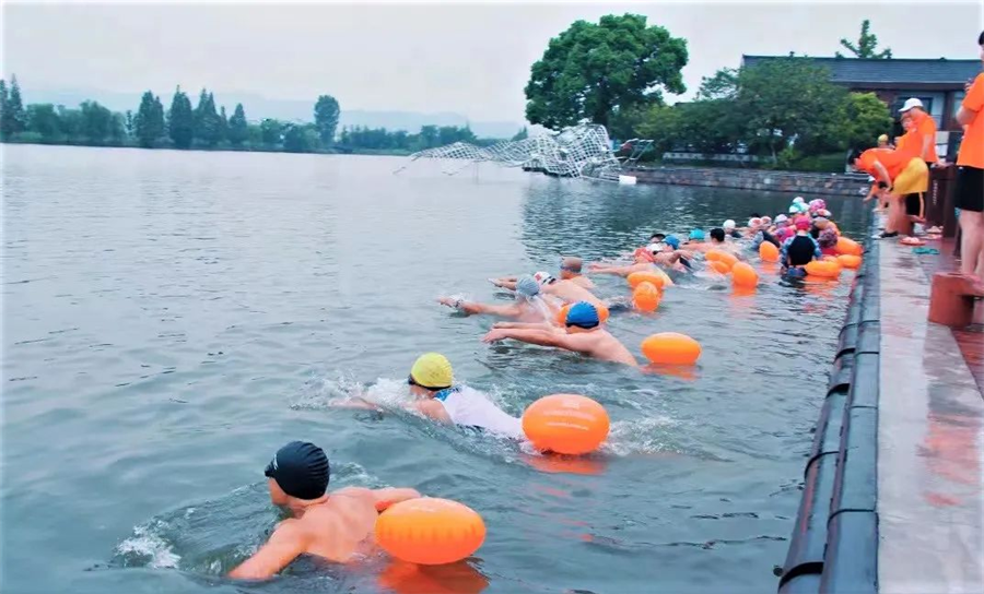 swimming and cycling race
