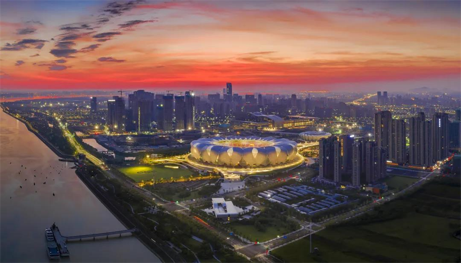 夜幕下的亚运场馆有多美最新航拍图来了