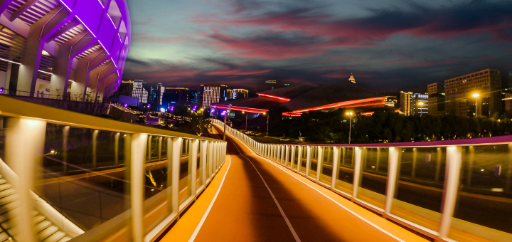 杭州黄龙体育中心亮新颜夜黄龙亚运氛围十足